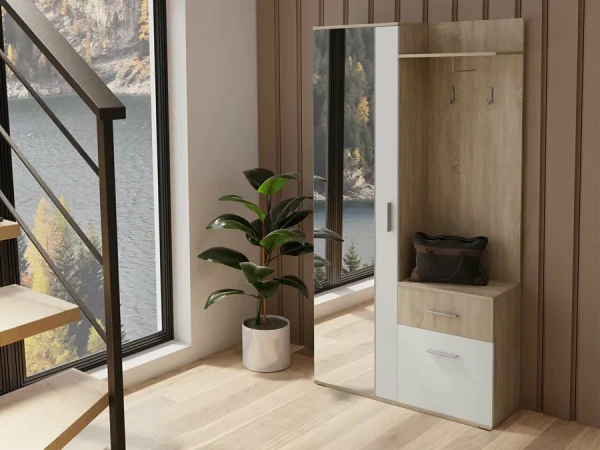 Σετ διαδρόμου Stanton 103 (Sonoma οξιά + Άσπρο)